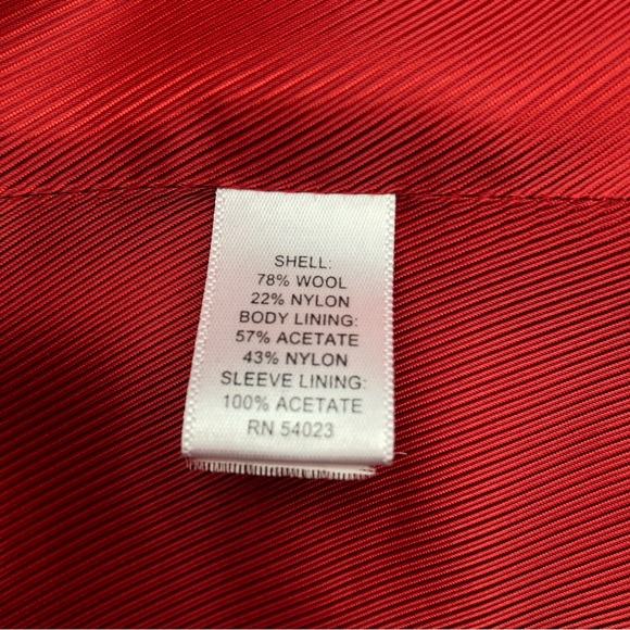 Banana Republic Red Double Breasted Short Italian Wool Coat - Picture 16 of 16